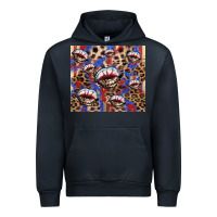 Navy american flag lips leopard Urban Hoodie - NancyCooperArtShop