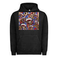 Pigment Black american flag lips leopard Urban Hoodie - NancyCooperArtShop