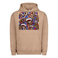 Pigment Burro american flag lips leopard Urban Hoodie - NancyCooperArtShop