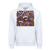 White american flag lips leopard Urban Hoodie - NancyCooperArtShop