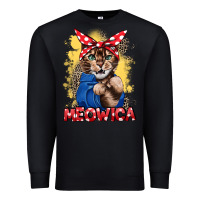 Black Meowica 4th of july Premium Sweatshirt - CowGirlArtShop