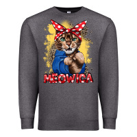 Charcoal Heather Meowica 4th of july Premium Sweatshirt - CowGirlArtShop