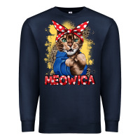 Navy Meowica 4th of july Premium Sweatshirt - CowGirlArtShop