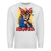 Oatmeal Heather Meowica 4th of july Premium Sweatshirt - CowGirlArtShop