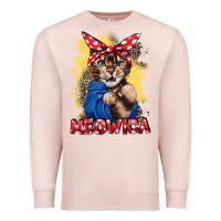Pale Pink Meowica 4th of july Premium Sweatshirt - CowGirlArtShop