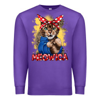 Purple Meowica 4th of july Premium Sweatshirt - CowGirlArtShop
