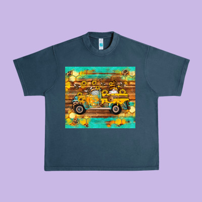 Western Bee Gnomes Truck Honeycomb  Leopard Turquoise Wooden Serape Urban Heavy Tee Designed By Artiststas