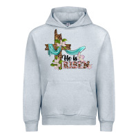 Heather Grey he is risen cross Urban Hoodie - BarkalooDesign