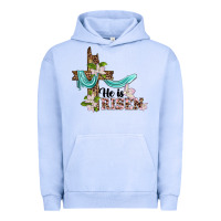 Pigment Grape Ice he is risen cross Urban Hoodie - BarkalooDesign