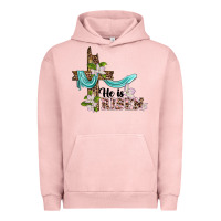 Pigment Salmon he is risen cross Urban Hoodie - BarkalooDesign