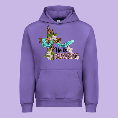 He Is Risen Cross Urban Hoodie Designed By Barkaloodesign