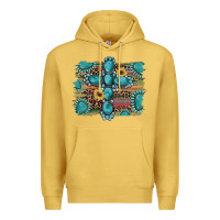 Antique Gold western gemstone cross sunflowers serape leopard glitter Premium Hoodie - Artiststas