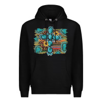 Black western gemstone cross sunflowers serape leopard glitter Premium Hoodie - Artiststas