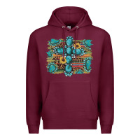 Burgundy western gemstone cross sunflowers serape leopard glitter Premium Hoodie - Artiststas