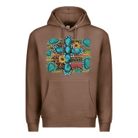 Chestnut western gemstone cross sunflowers serape leopard glitter Premium Hoodie - Artiststas