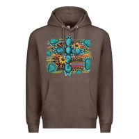 Coffee western gemstone cross sunflowers serape leopard glitter Premium Hoodie - Artiststas
