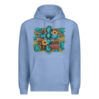 Colony Blue western gemstone cross sunflowers serape leopard glitter Premium Hoodie - Artiststas