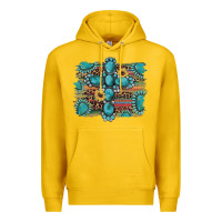 Lemon western gemstone cross sunflowers serape leopard glitter Premium Hoodie - Artiststas