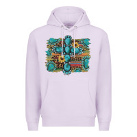 Lilac western gemstone cross sunflowers serape leopard glitter Premium Hoodie - Artiststas
