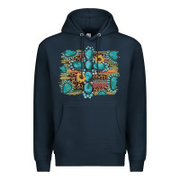 Navy western gemstone cross sunflowers serape leopard glitter Premium Hoodie - Artiststas