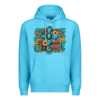 Ocean Blue western gemstone cross sunflowers serape leopard glitter Premium Hoodie - Artiststas