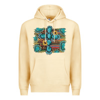 Pina Colada western gemstone cross sunflowers serape leopard glitter Premium Hoodie - Artiststas