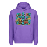 Purple western gemstone cross sunflowers serape leopard glitter Premium Hoodie - Artiststas