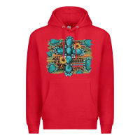 Red western gemstone cross sunflowers serape leopard glitter Premium Hoodie - Artiststas