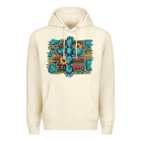 Sandshell western gemstone cross sunflowers serape leopard glitter Premium Hoodie - Artiststas