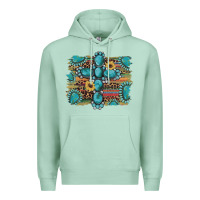 Seafoam western gemstone cross sunflowers serape leopard glitter Premium Hoodie - Artiststas