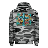 Slate Camo western gemstone cross sunflowers serape leopard glitter Premium Hoodie - Artiststas