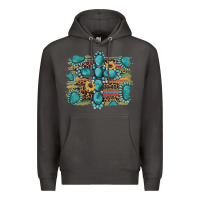 Smoke western gemstone cross sunflowers serape leopard glitter Premium Hoodie - Artiststas