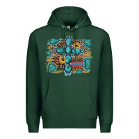 Sports Green western gemstone cross sunflowers serape leopard glitter Premium Hoodie - Artiststas