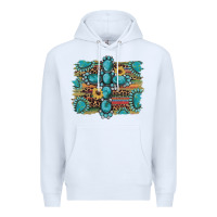 White western gemstone cross sunflowers serape leopard glitter Premium Hoodie - Artiststas