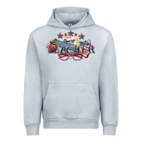 Heather Grey american teacher Urban Hoodie - NancyCooperArtShop