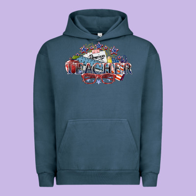 American Teacher Urban Hoodie Designed By Nancycooperartshop