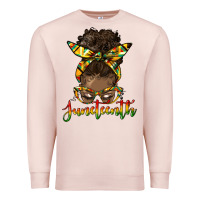 Juneteenth Black Woman Messy Bun Premium Sweatshirt | Teevron