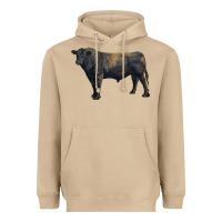 Mushroom black angus bull Heavyweight Hoodie - RanaPortraitStore