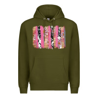 Army Green v.d cow and lotus brushstrock Premium Hoodie - AdoDesignShop