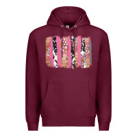 Burgundy v.d cow and lotus brushstrock Premium Hoodie - AdoDesignShop