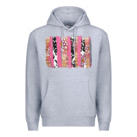 Heather Grey v.d cow and lotus brushstrock Premium Hoodie - AdoDesignShop