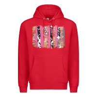 Red v.d cow and lotus brushstrock Premium Hoodie - AdoDesignShop