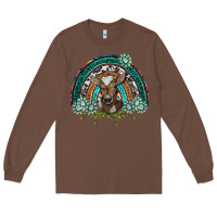 Chestnut turquoise gemstones brown baby cow  rainbow Long Sleeve Tee - BarkalooDesign