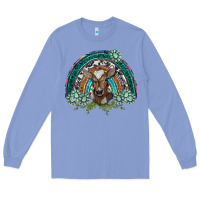 Turquoise Gemstones Brown Baby Cow  Rainbow Long Sleeve Tee | Teevron