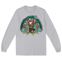 Moon Dust turquoise gemstones brown baby cow  rainbow Long Sleeve Tee - BarkalooDesign