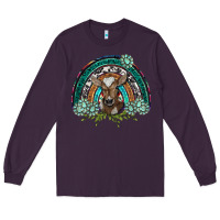 Plum turquoise gemstones brown baby cow  rainbow Long Sleeve Tee - BarkalooDesign