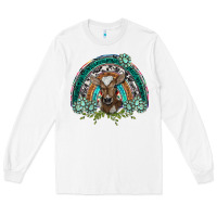 White turquoise gemstones brown baby cow  rainbow Long Sleeve Tee - BarkalooDesign