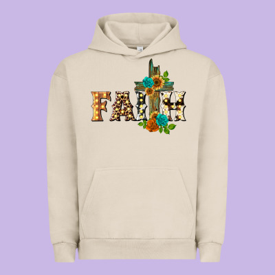 Faith With Cross Urban Hoodie Designed By Barkaloodesign