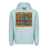 Blue Mist western gemstone cross sunflowers leopard serape glitter wooden tumble Premium Hoodie - Artiststas