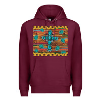 Burgundy western gemstone cross sunflowers leopard serape glitter wooden tumble Premium Hoodie - Artiststas